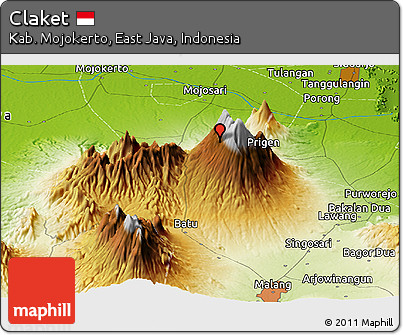 Physical Panoramic Map of Claket