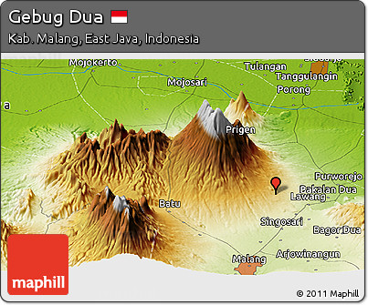 Physical Panoramic Map of Gebug Dua
