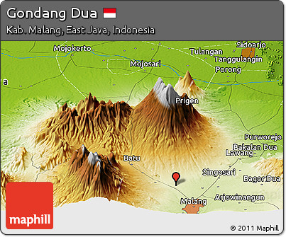 Physical Panoramic Map of Gondang Dua