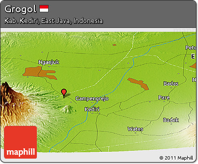 Physical Panoramic Map of Grogol