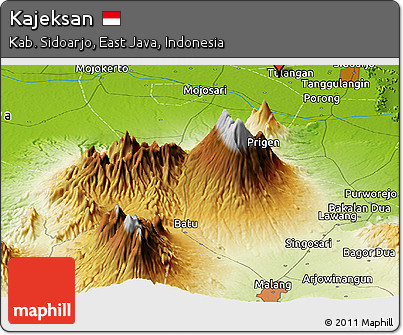 Physical Panoramic Map of Kajeksan