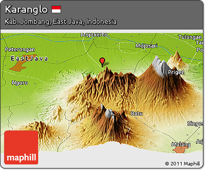 Physical Panoramic Map of Karanglo