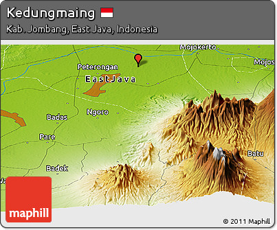 Physical Panoramic Map of Kedungmaing