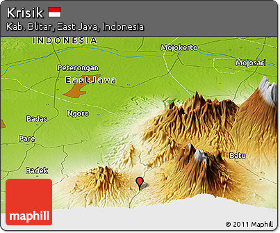 Physical Panoramic Map of Krisik
