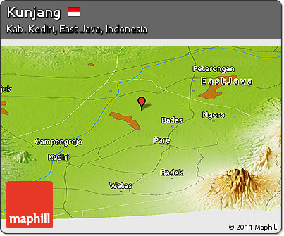 Physical Panoramic Map of Kunjang