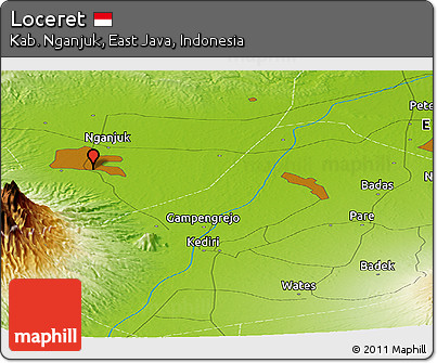 Physical Panoramic Map of Loceret