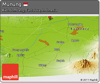 Physical Panoramic Map of Munung