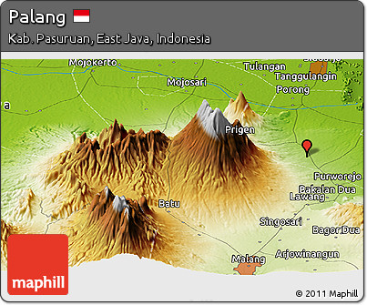Physical Panoramic Map of Palang