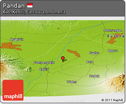 Physical Panoramic Map of Pandan