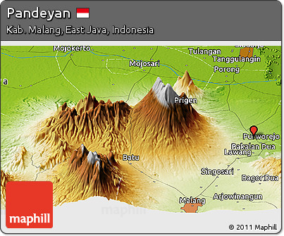 Physical Panoramic Map of Pandeyan
