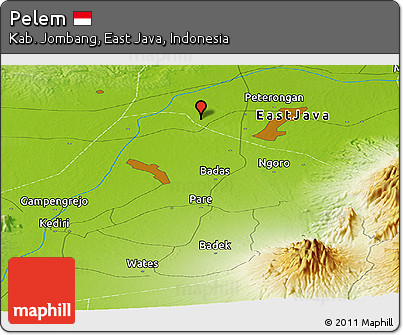 Physical Panoramic Map of Pelem
