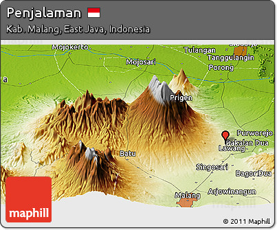 Physical Panoramic Map of Penjalaman