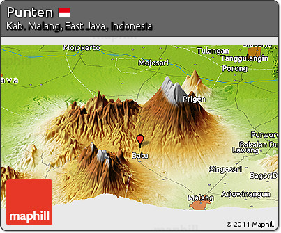 Physical Panoramic Map of Punten