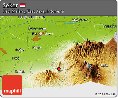 Physical Panoramic Map of Sekar