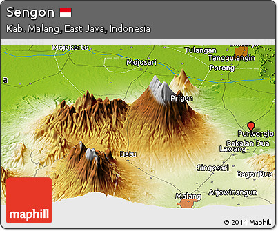 Physical Panoramic Map of Sengon