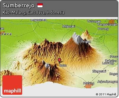 Physical Panoramic Map of Sumberrejo
