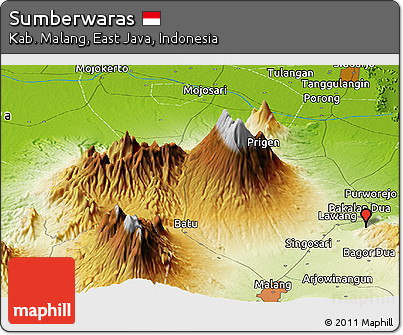 Physical Panoramic Map of Sumberwaras
