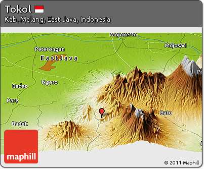 Physical Panoramic Map of Tokol