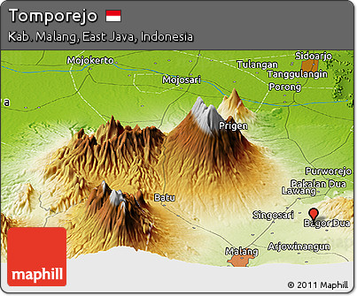 Physical Panoramic Map of Tomporejo