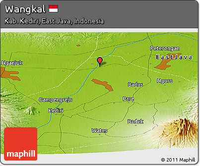 Physical Panoramic Map of Wangkal