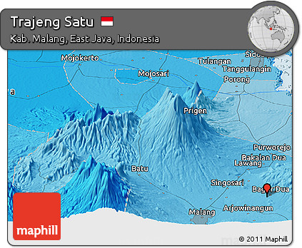 Political Panoramic Map of Trajeng Satu