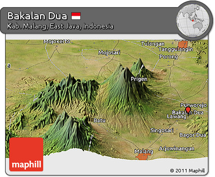 Satellite Panoramic Map of Bakalan Dua