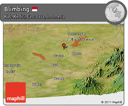 Satellite Panoramic Map of Blimbing