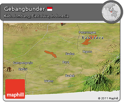 Satellite Panoramic Map of Gebangbunder