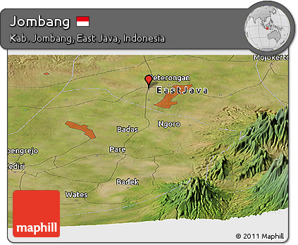 Satellite Panoramic Map of Jombang