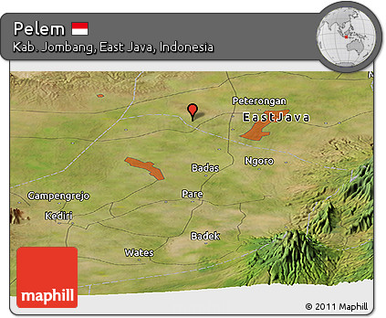 Satellite Panoramic Map of Pelem