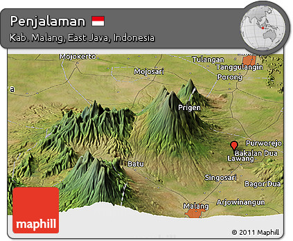 Satellite Panoramic Map of Penjalaman