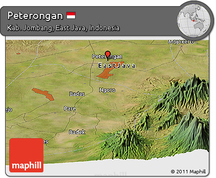 Satellite Panoramic Map of Peterongan