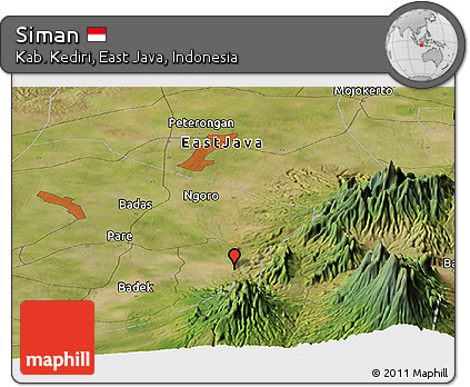 Satellite Panoramic Map of Siman