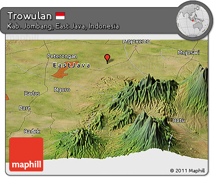Satellite Panoramic Map of Trowulan