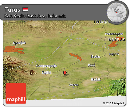 Satellite Panoramic Map of Turus
