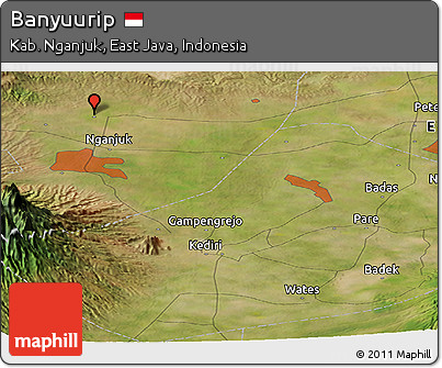 Satellite Panoramic Map of Banyuurip