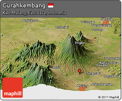 Satellite Panoramic Map of Curahkembang