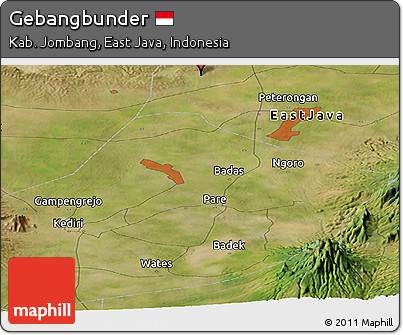Satellite Panoramic Map of Gebangbunder