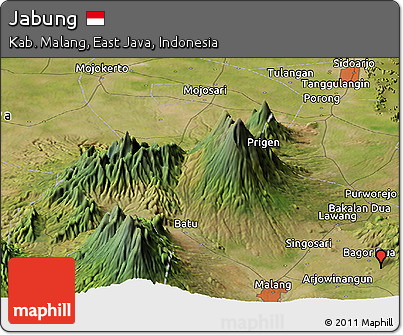 Satellite Panoramic Map of Jabung