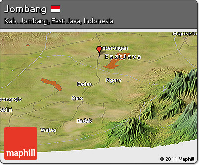 Satellite Panoramic Map of Jombang