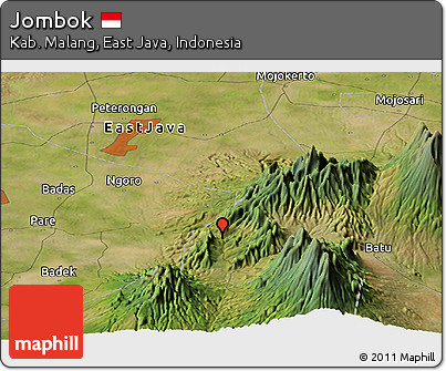 Satellite Panoramic Map of Jombok