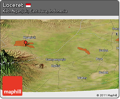 Satellite Panoramic Map of Loceret