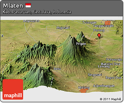 Satellite Panoramic Map of Mlaten