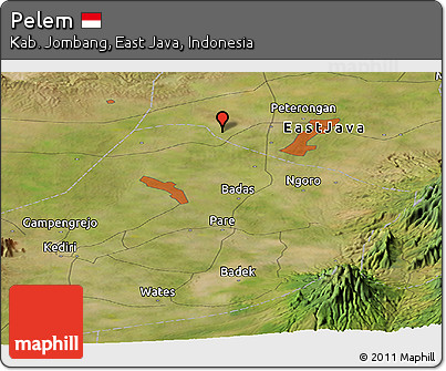 Satellite Panoramic Map of Pelem