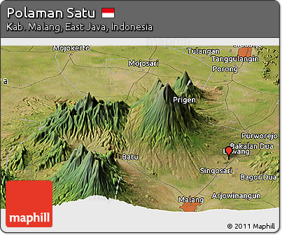 Satellite Panoramic Map of Polaman Satu