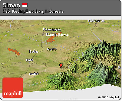 Satellite Panoramic Map of Siman