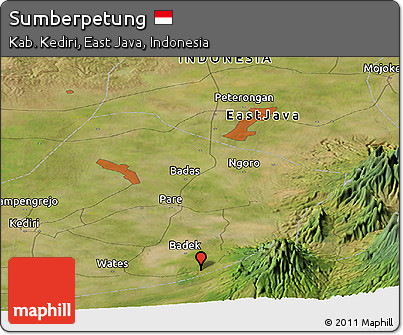 Satellite Panoramic Map of Sumberpetung