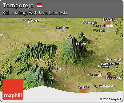 Satellite Panoramic Map of Tomporejo