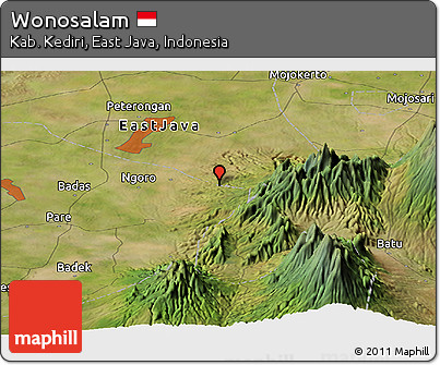 Satellite Panoramic Map of Wonosalam