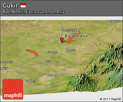 Satellite Panoramic Map of Cukir